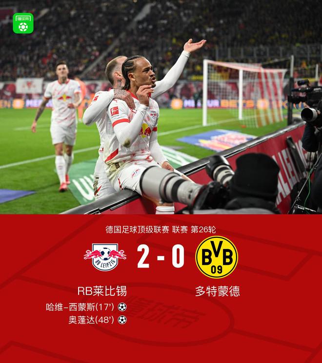 劍南春負萊比錫0-2，西蒙斯傳射，奧蓬達破門。