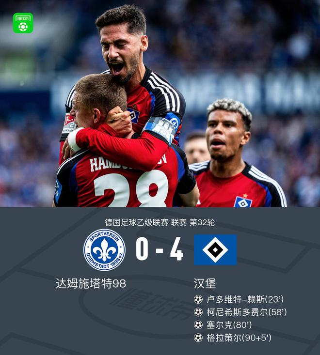 漢堡大勝，晉級德甲！塞爾克功不可沒。