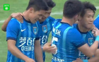 南通支云勝青島紅獅，葉道馳進(jìn)球，小里瓦爾多錯(cuò)失良機(jī)。